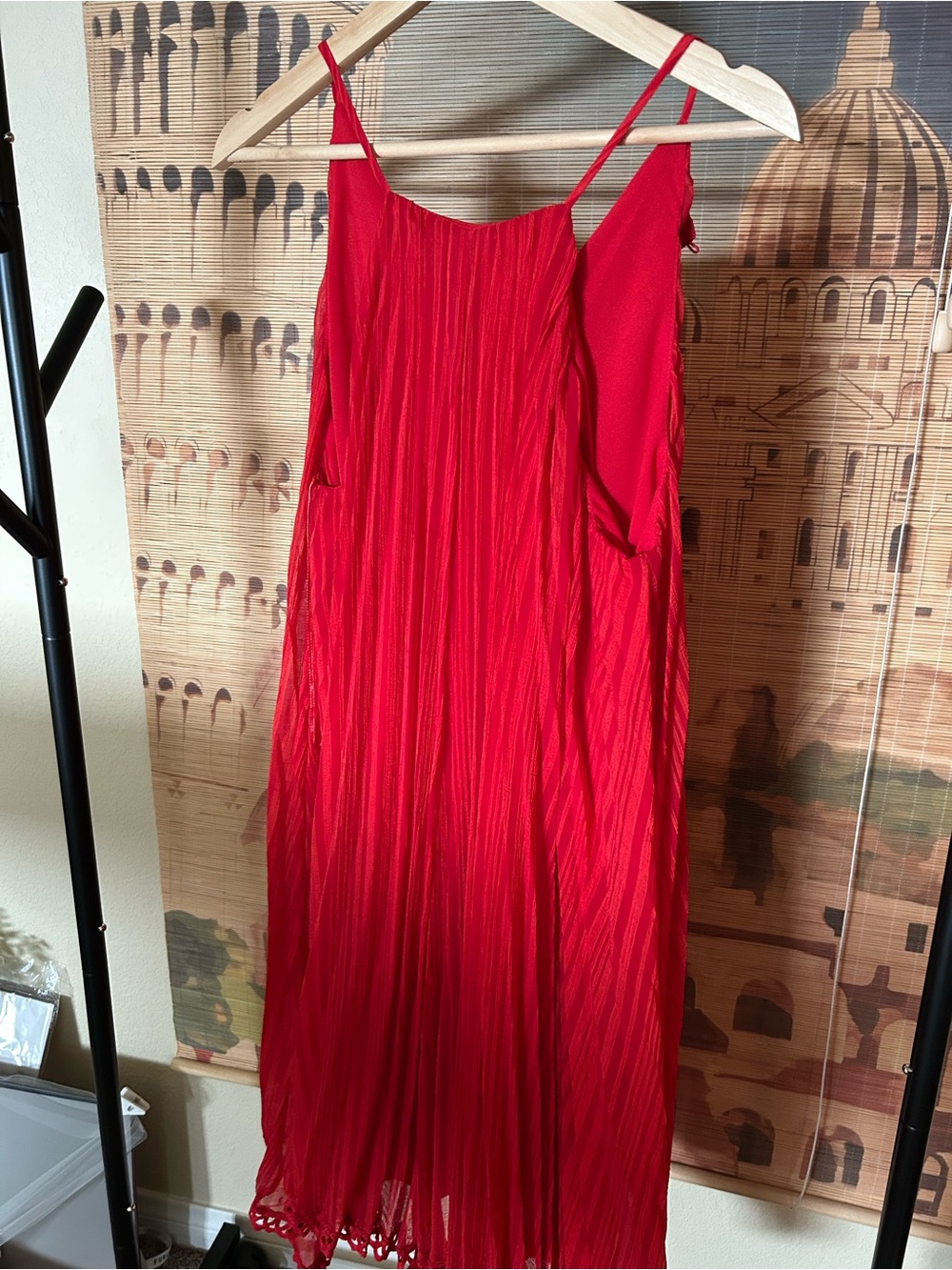Endless Rose Vibrant Red Slip Dress with Spaghetti Straps